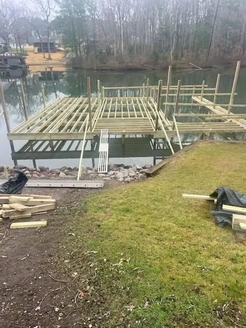 Hip-roof boathouse in Fox Hollow, stage photo