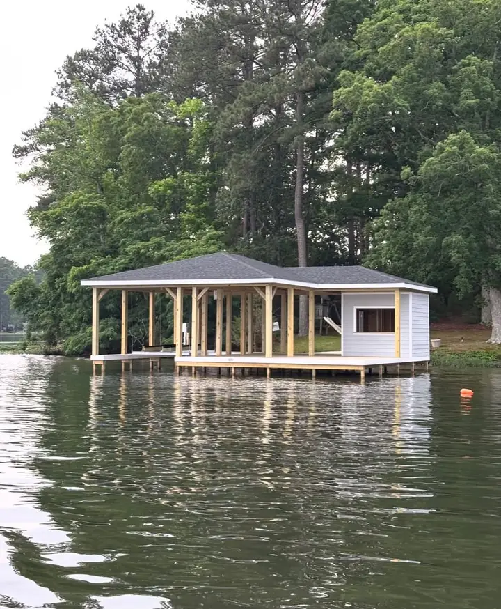 The boathouse Twin Lakes built for Justin Matthews